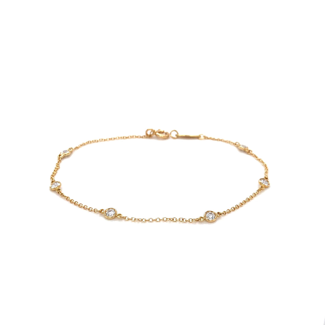 Tiffany & Co. 18K Yellow Gold Peretti Diamonds by the Yard Bracelet .30ct