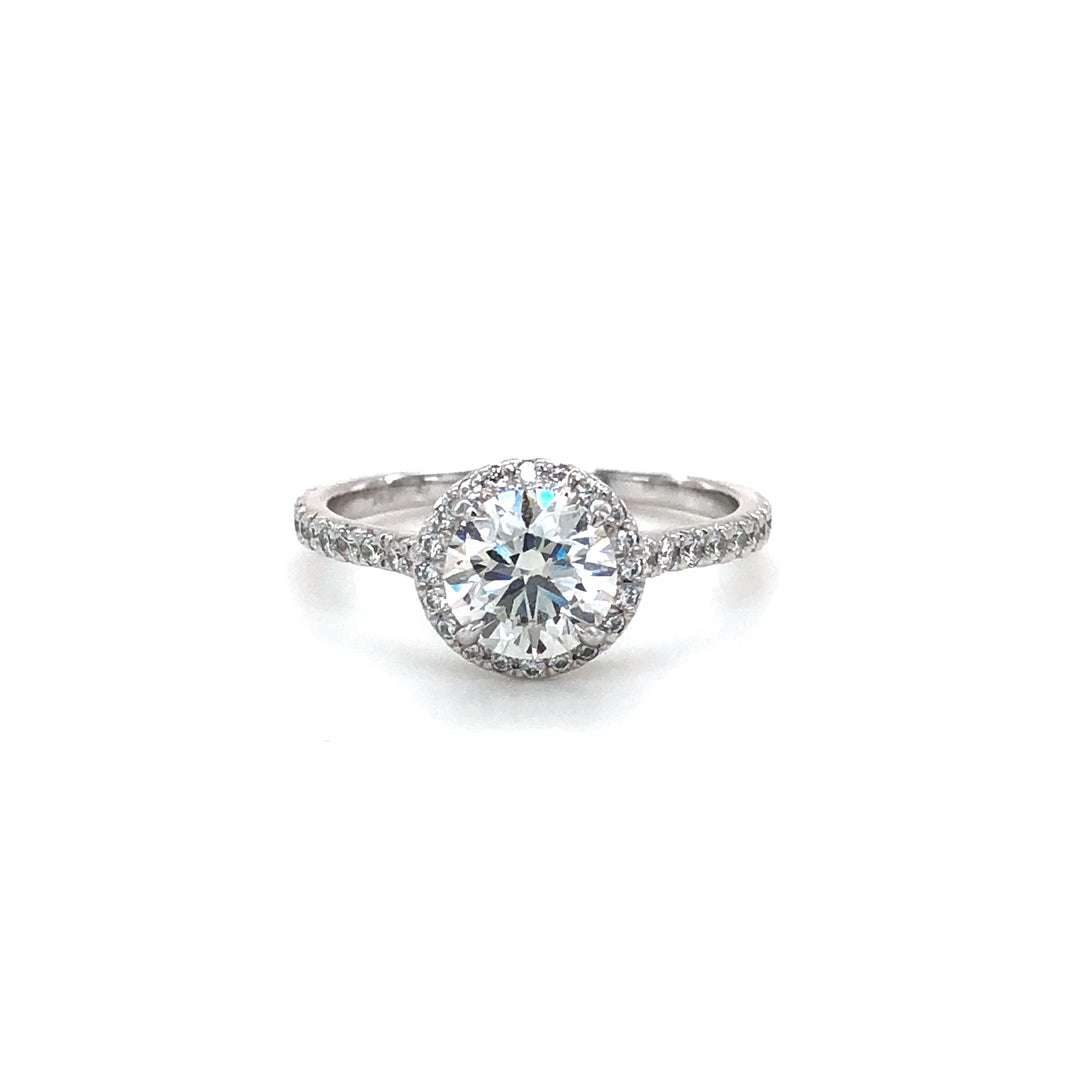 Tiffany & Co. Platinum Round Soleste Diamond Engagement Ring 1.48Cts TW GVVS2