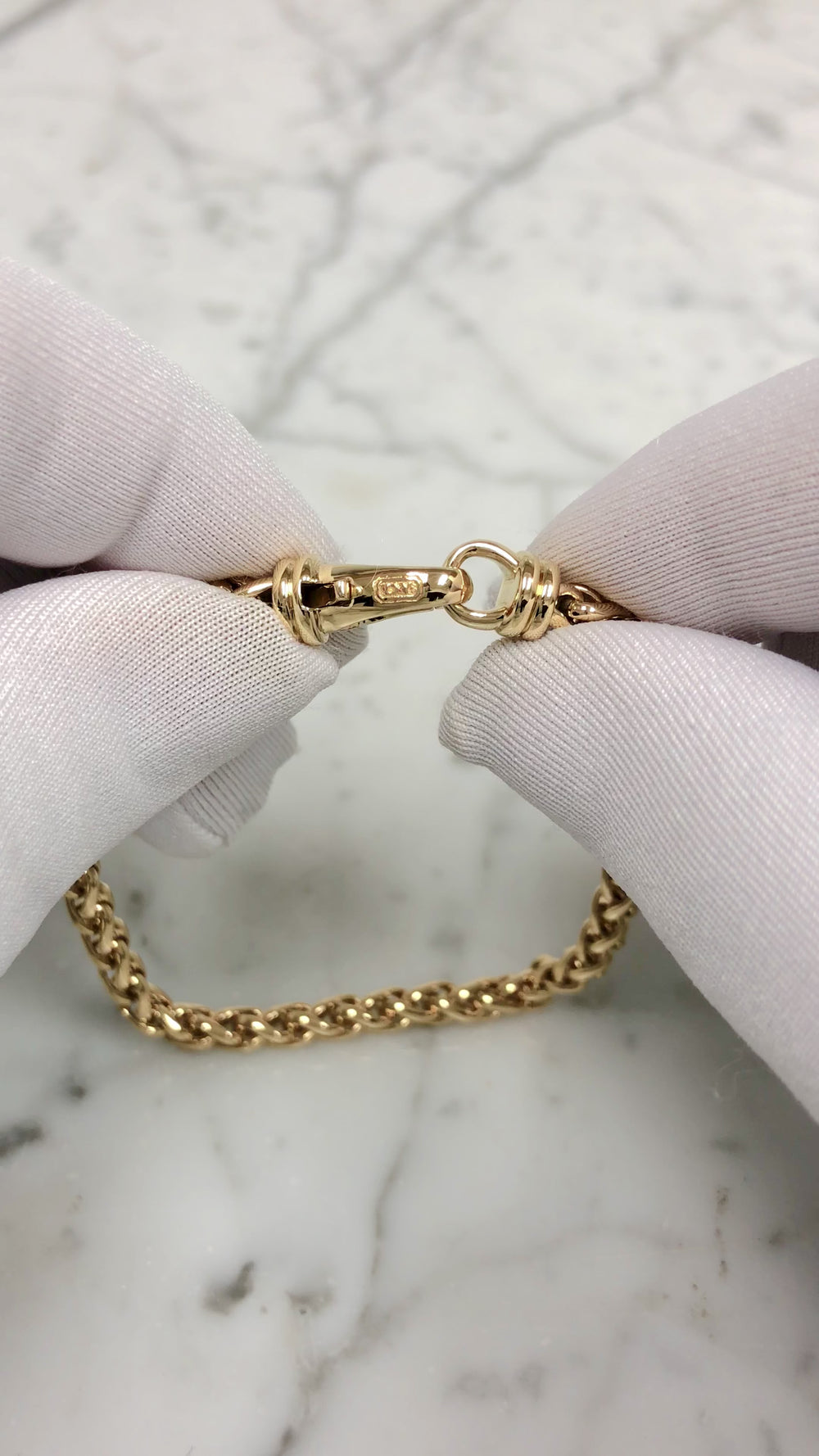 David Yurman 18K Yellow Gold Wheat Bracelet – 7.5"