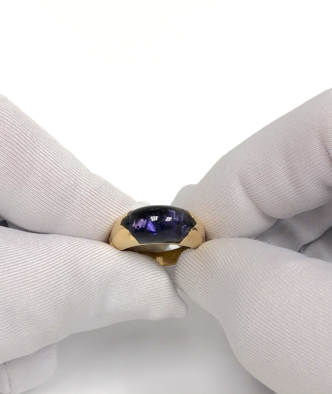 BVLGARI Amethyst 18K Yellow Gold Tronchetto Ring