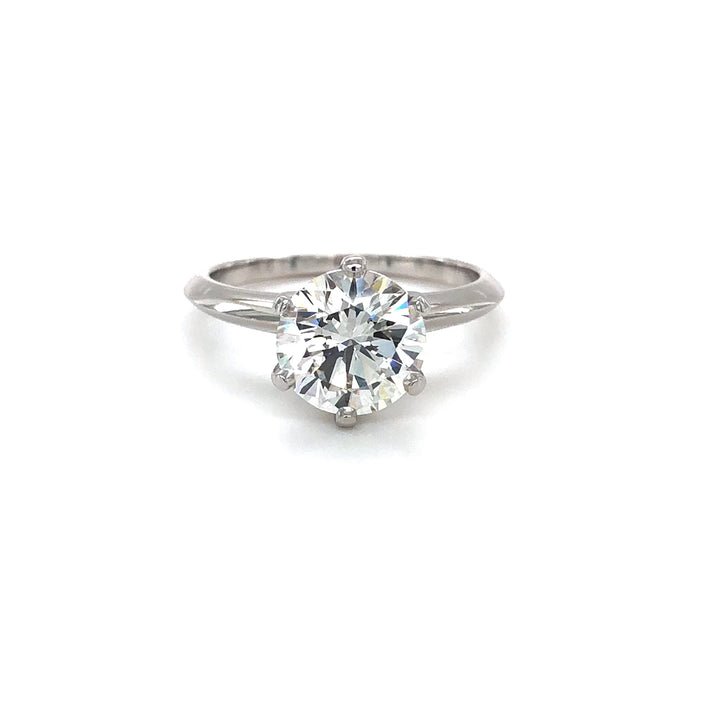 Tiffany & Co. Platinum Solitaire Round Diamond Engagement Ring 2.54Ct HVS1