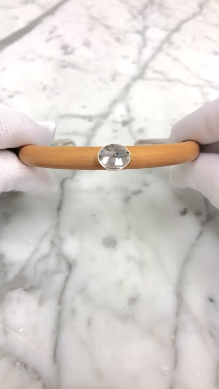 Tiffany & Co. Elsa Peretti Silver/ Rattan Wood Cuff Bracelet - Large/XL c.1976