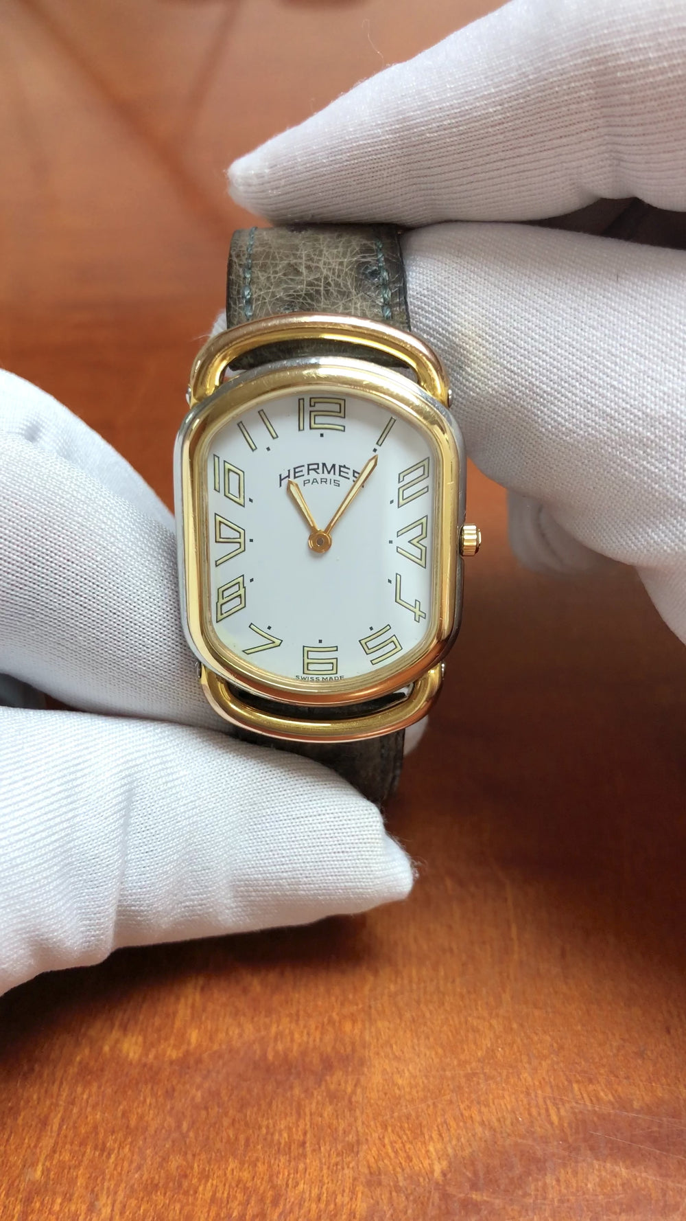 Hermès Rallye Vintage Ladies Quartz Watch RA1.220 Two-Tone 25mm Circa 1990