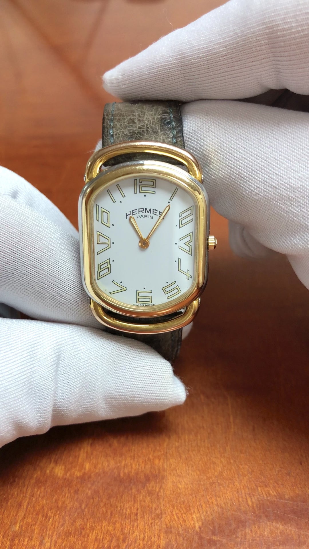 Hermès Rallye Vintage Ladies Quartz Watch RA1.220 Two-Tone 25mm Circa 1990