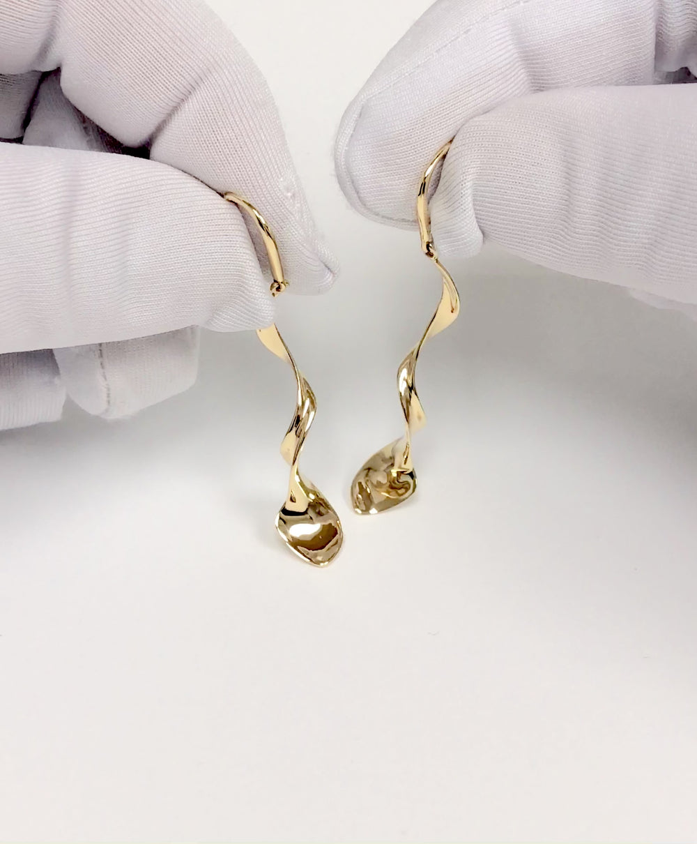 Tiffany & Co. 18K Yellow Gold Frank Gehry Orchid Drop Earrings