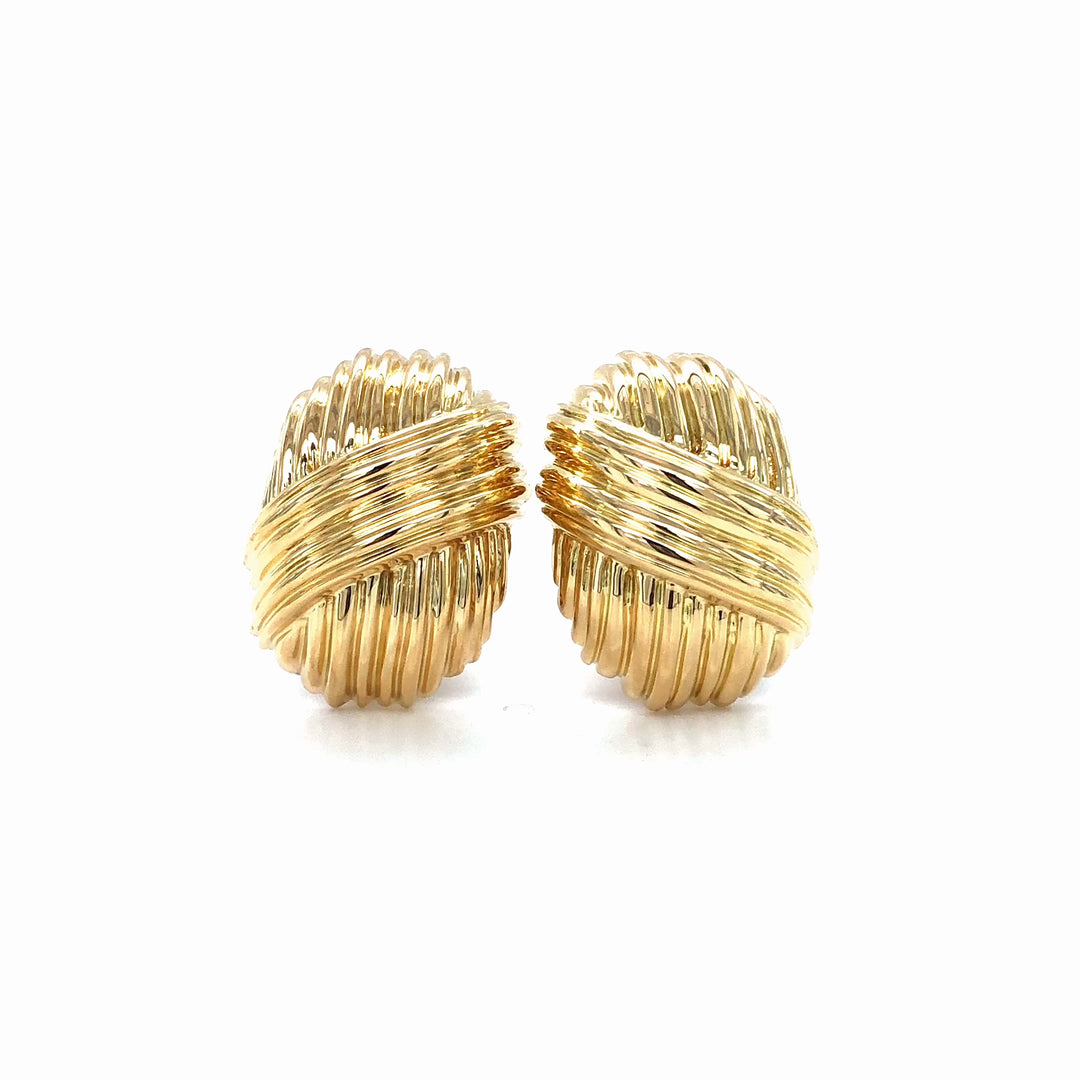 Vintage Tiffany & Co 18K Yellow Gold Clip Earrings