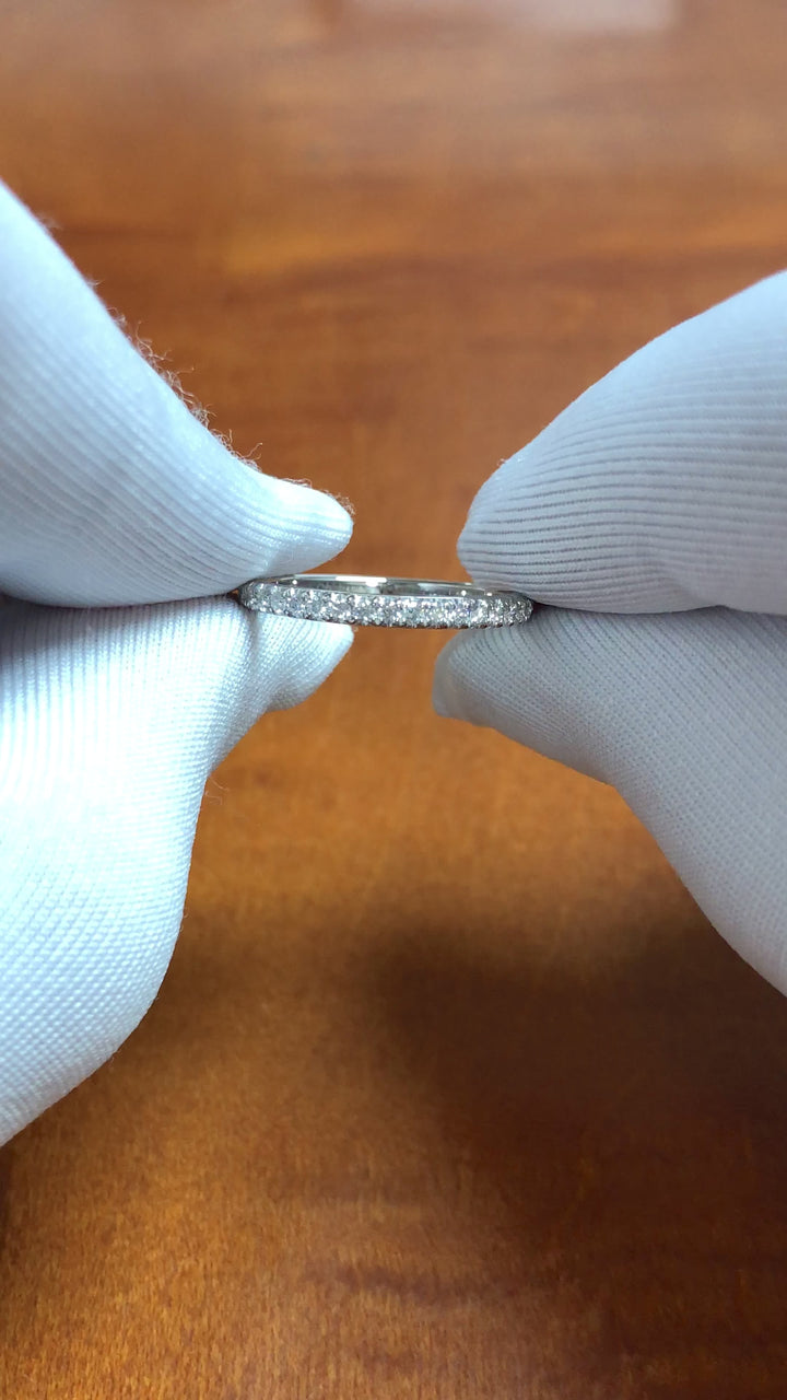 Tiffany & Co. Platinum Half CIrcle Soleste Diamond Band Ring Size 4.75