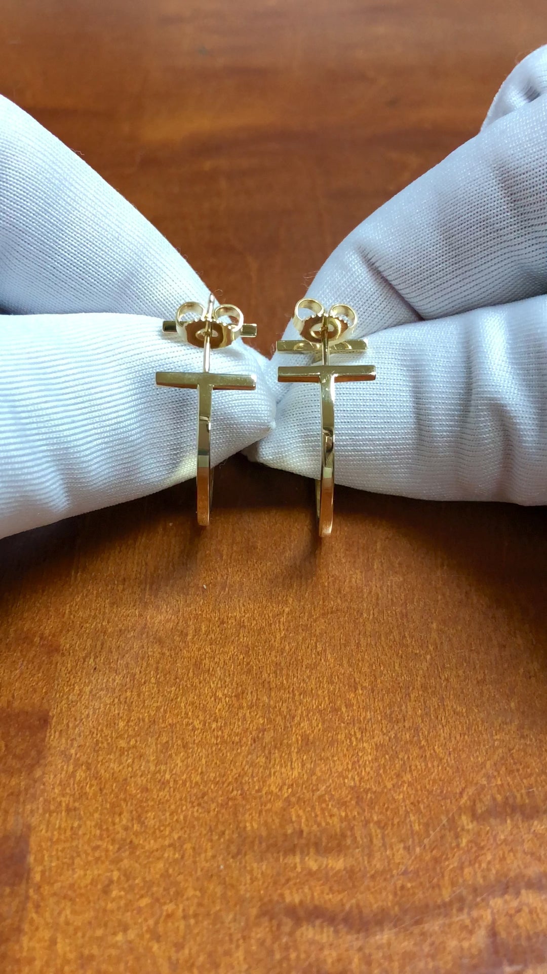Tiffany & Co. Tiffany T 18K Yellow Gold Wire Hoop Earrings 23mm