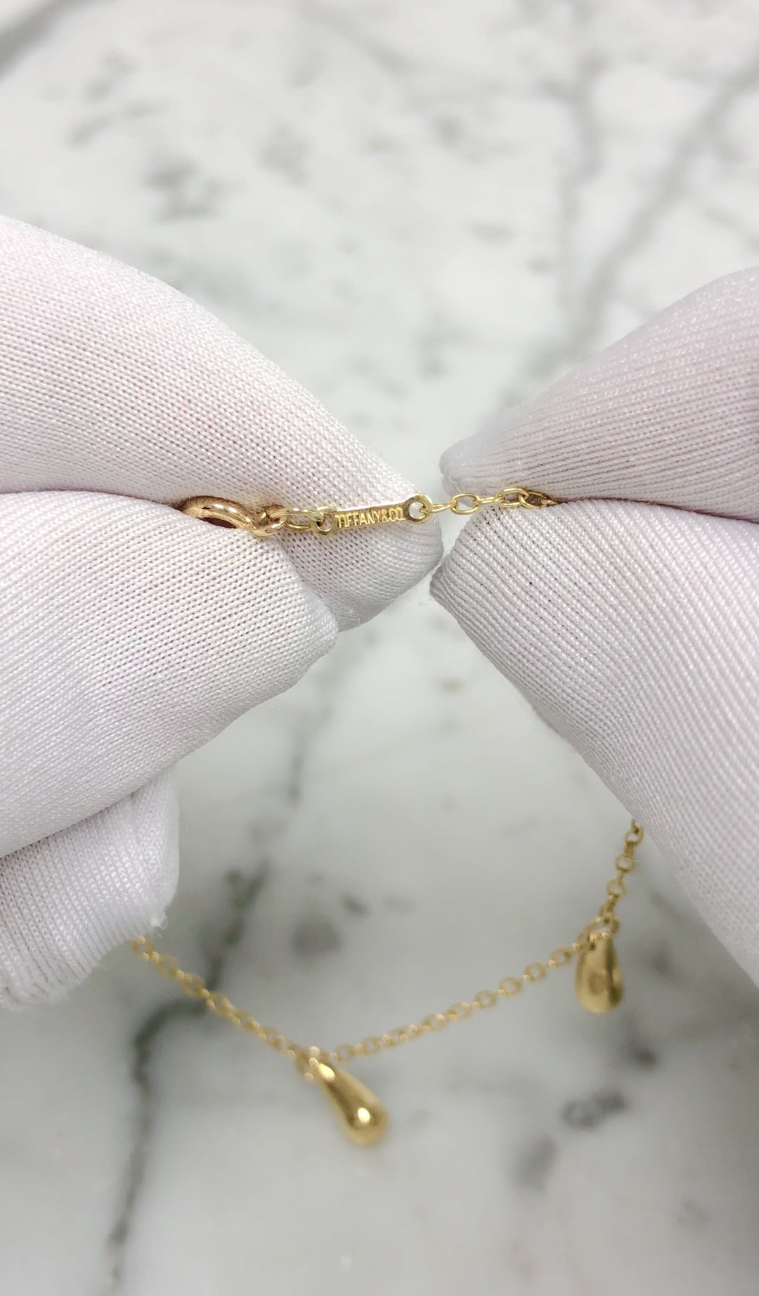 Vintage Tiffany & Co. Elsa Peretti 18K Yellow Gold 5 Teardrop Bracelet