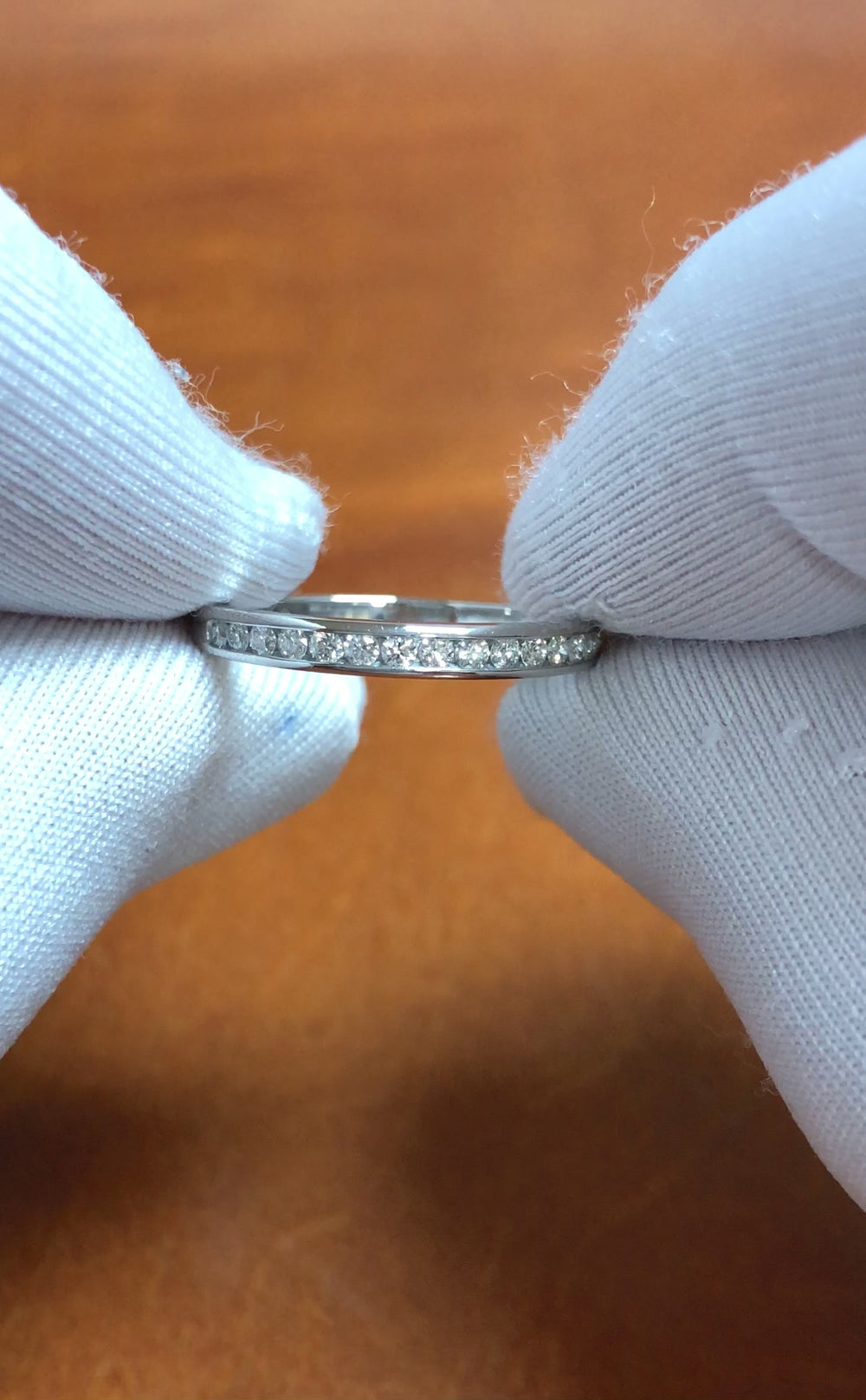 Tiffany & Co. Platinum Half Circle Channel-Set Diamond Band Ring Size 4.25