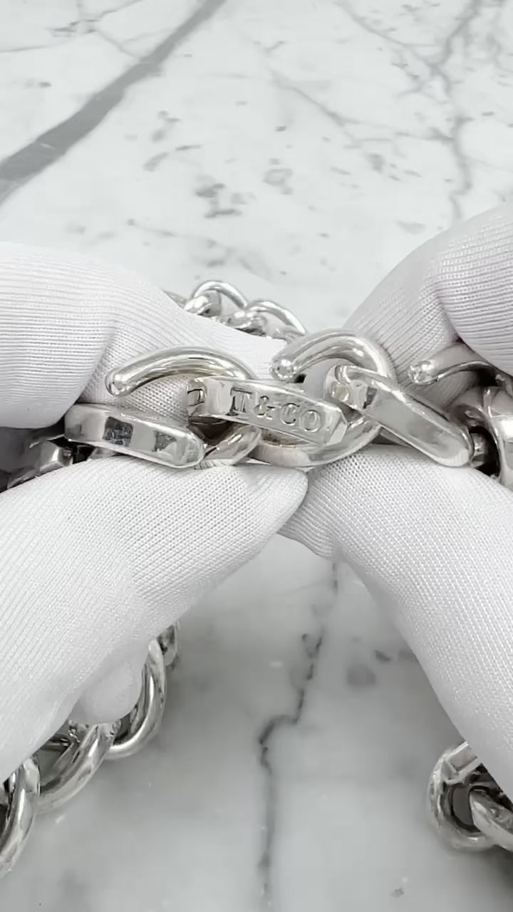Tiffany & Co. Forge Large Link Sterling Silver Necklace — 22