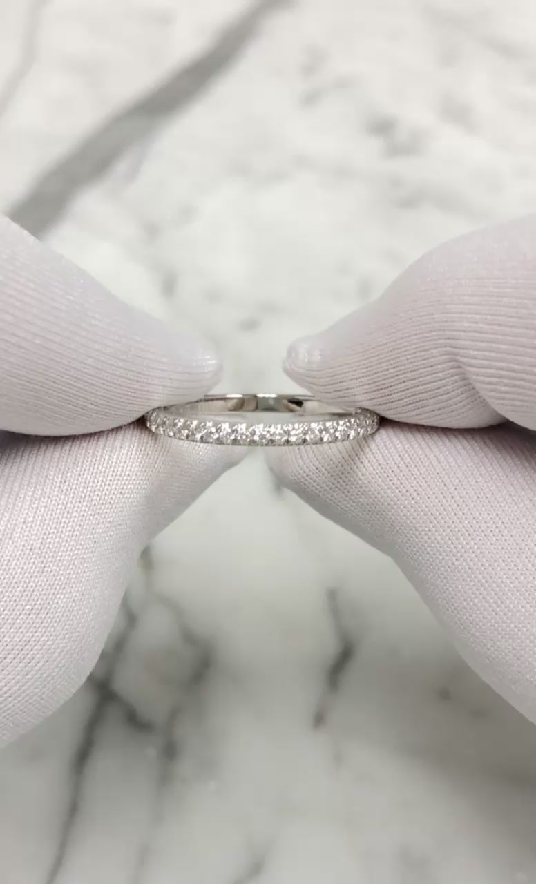 Tiffany & Co. Platinum Soleste Half Circle Round Diamond Band Ring
