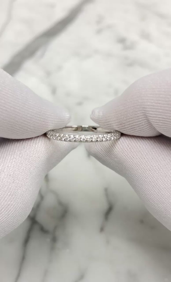 Tiffany & Co. Platinum Soleste Half Circle Round Diamond Band Ring