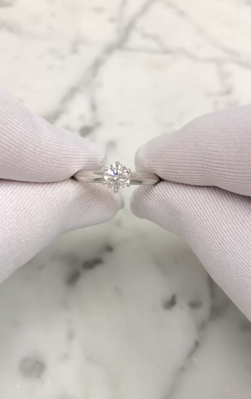 Vintage Tiffany & Co. Platinum .55ct D VS2 Diamond Solitaire Engagement Ring