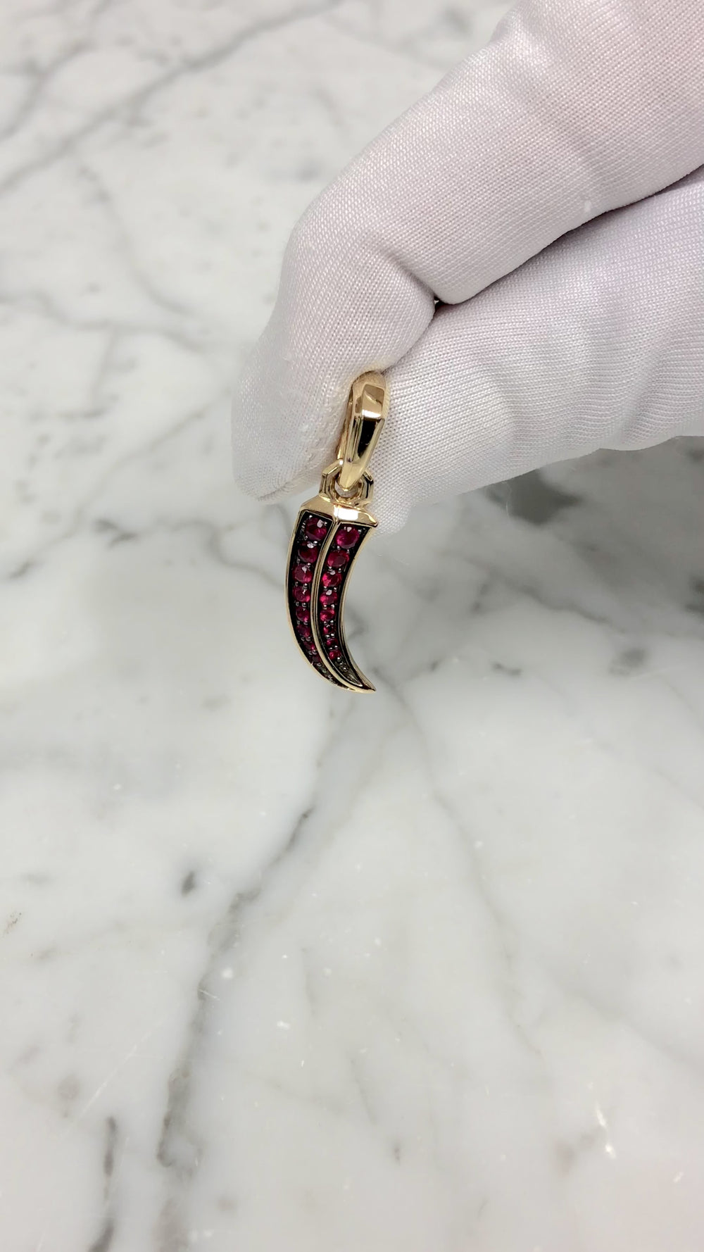 David Yurman 18K Yellow Gold & Ruby Claw Amulet Pendant