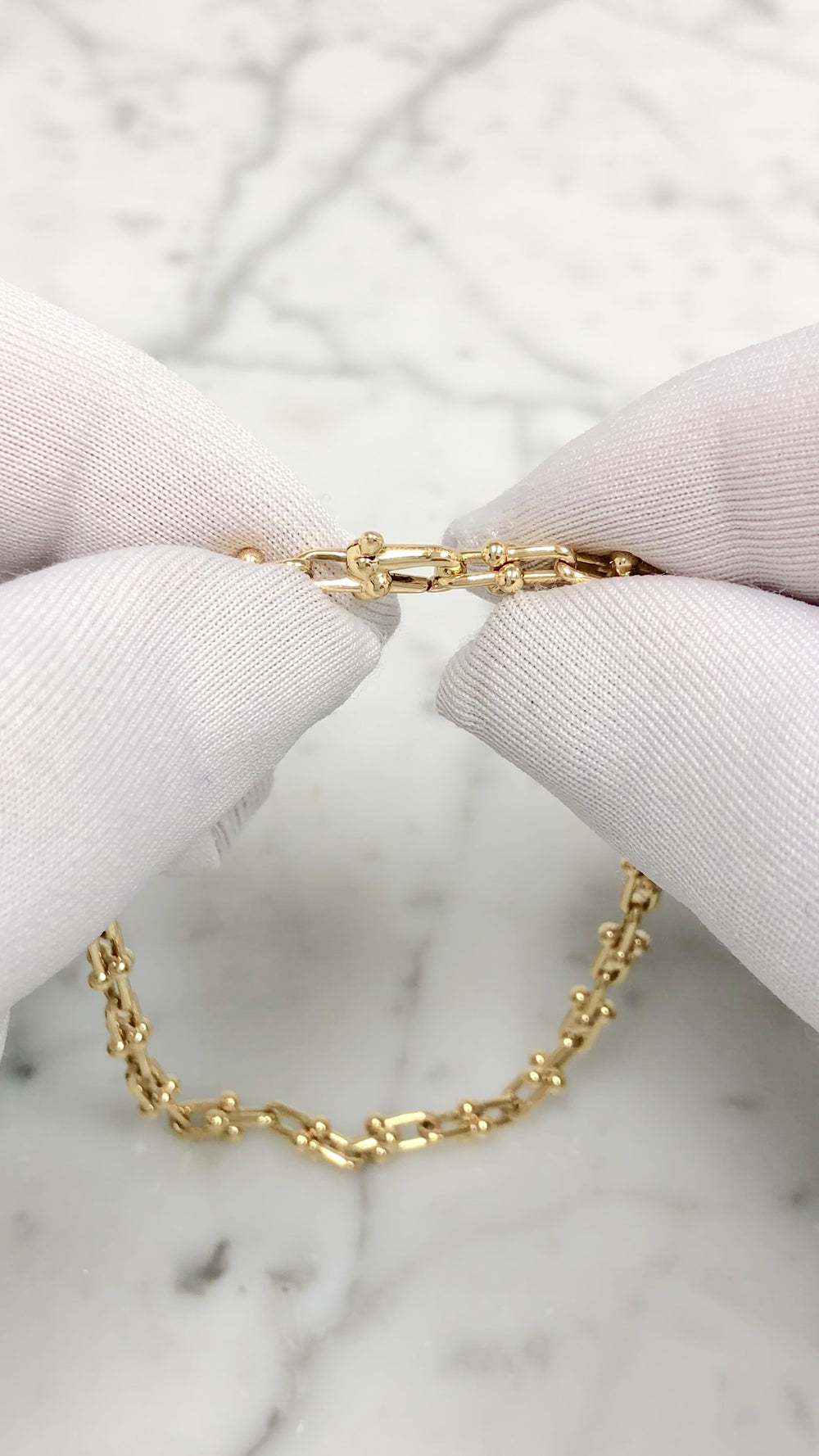 Tiffany & Co. HardWear Micro Link Bracelet 18K Yellow Gold 7 Inch