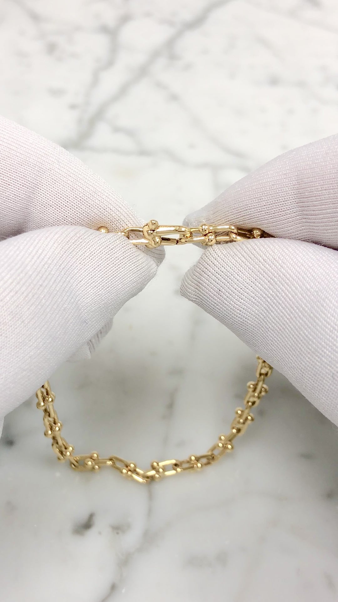 Tiffany & Co. HardWear Micro Link Bracelet 18K Yellow Gold 7 Inch