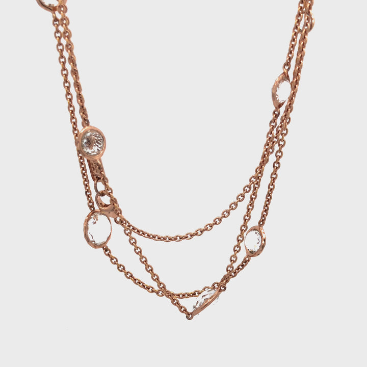 IPPOLITA Rock Crystal Sterling Silver Rose Gold Long Necklace