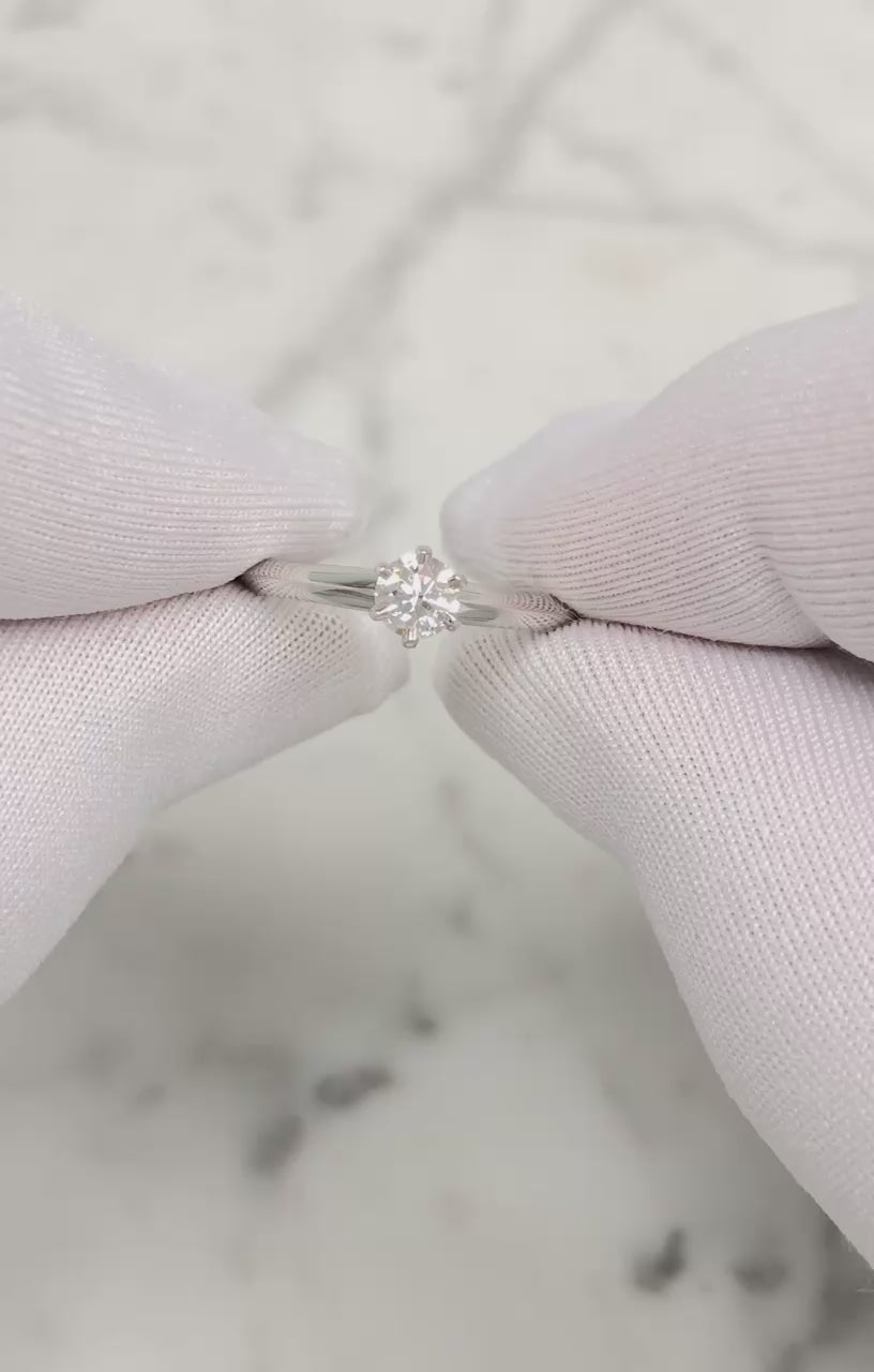 Tiffany & Co. Platinum .24 ct D VVS2 Diamond Solitaire Engagement Ring