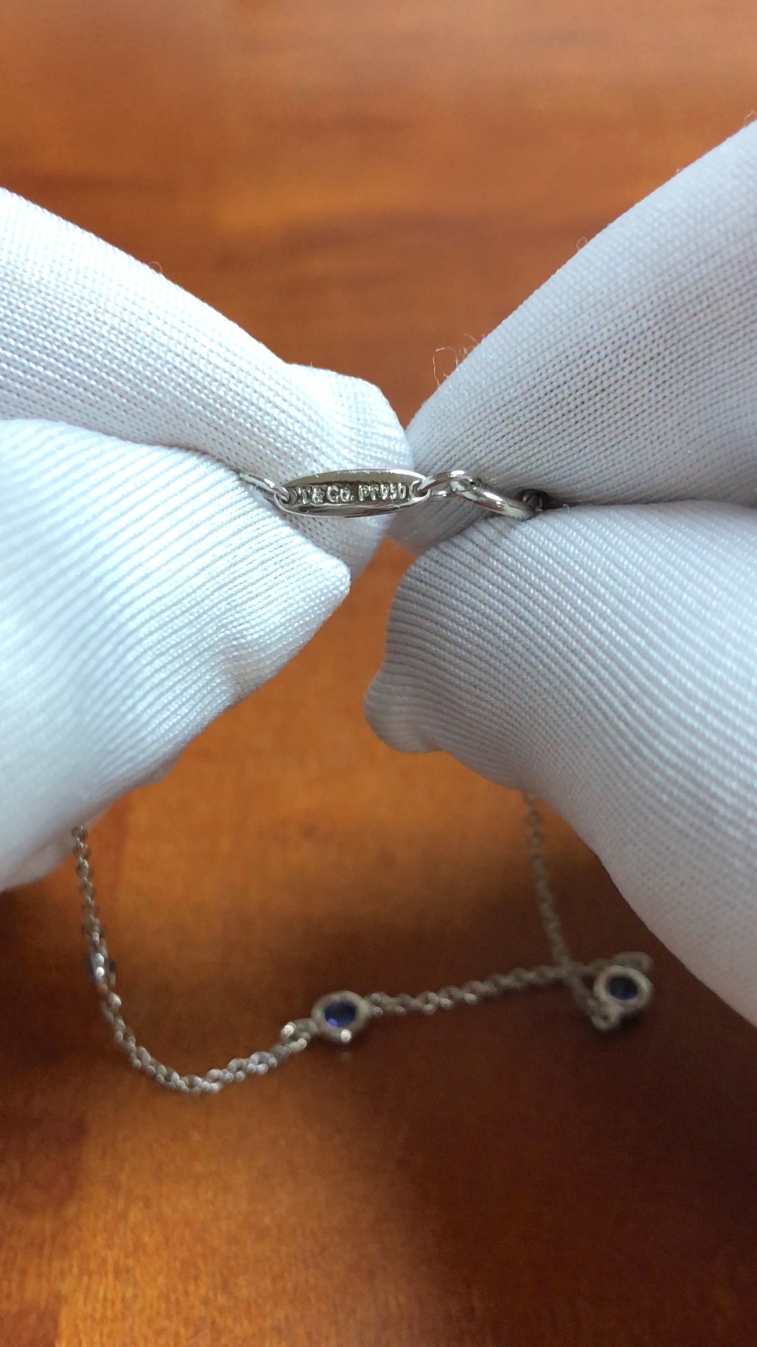 Tiffany & Co. Elsa Peretti Color by the Yard Sapphire Bracelet Platinum 6.5 In