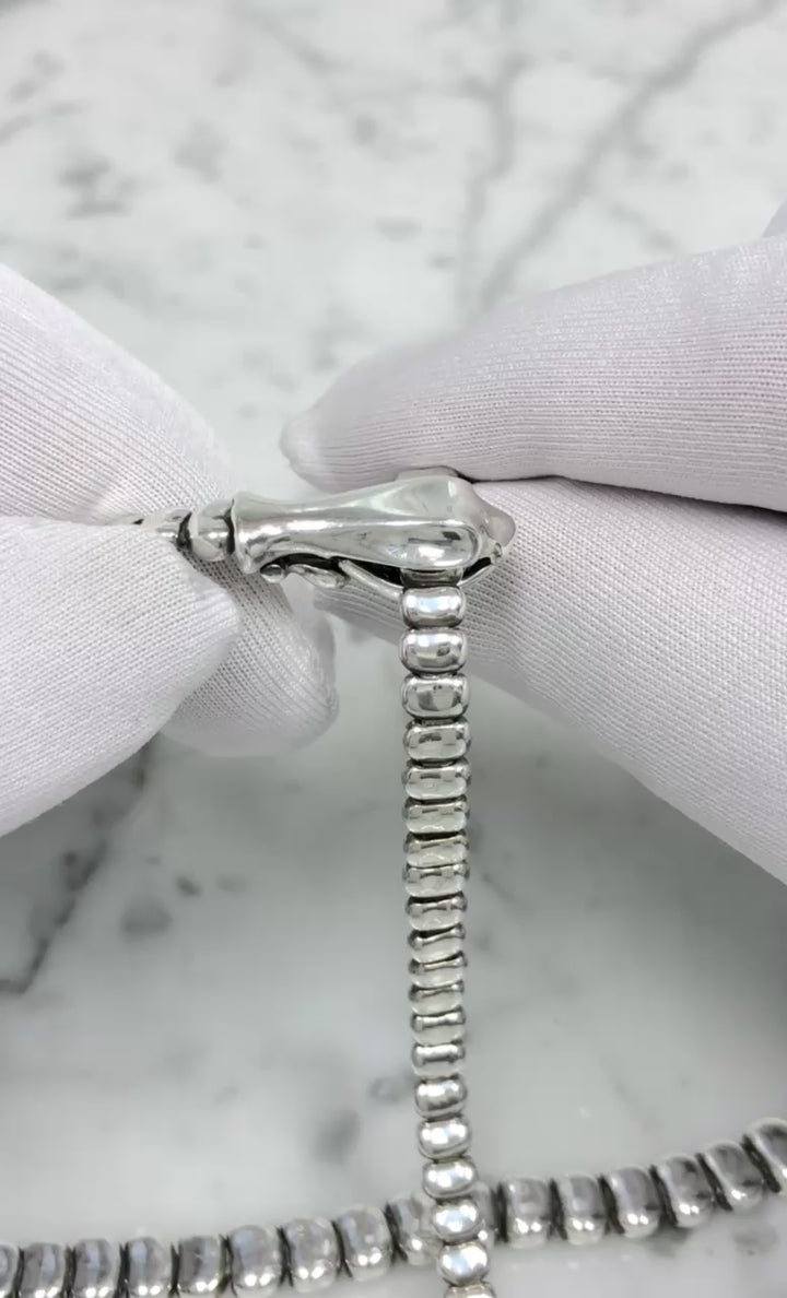 Vintage Tiffany & Co. Elsa Peretti Sterling Silver Snake Lariat Necklace 29"