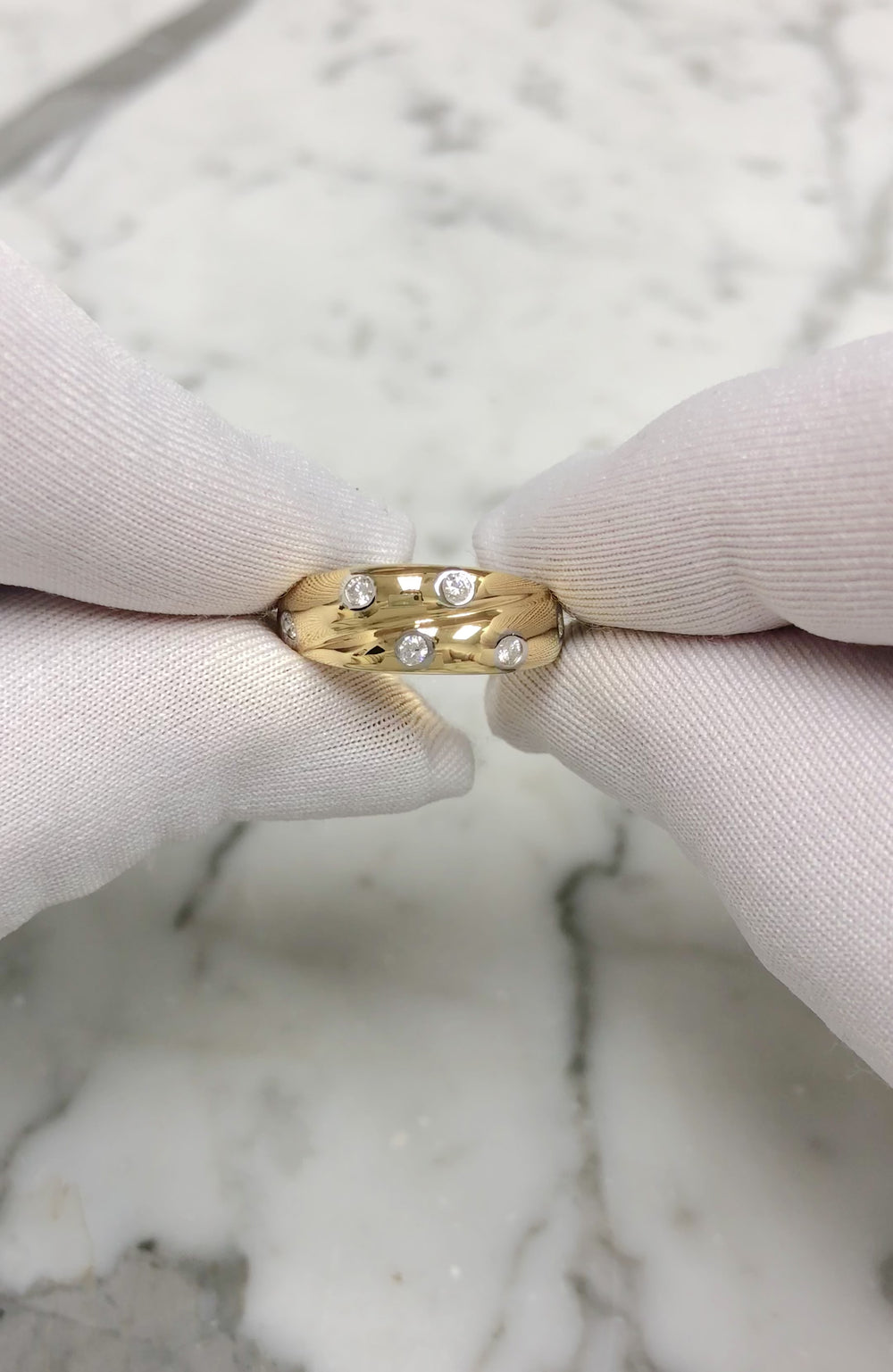 Tiffany & Co. 18K Yellow Gold Etoile Crossover Diamond Band Ring Size 4.75