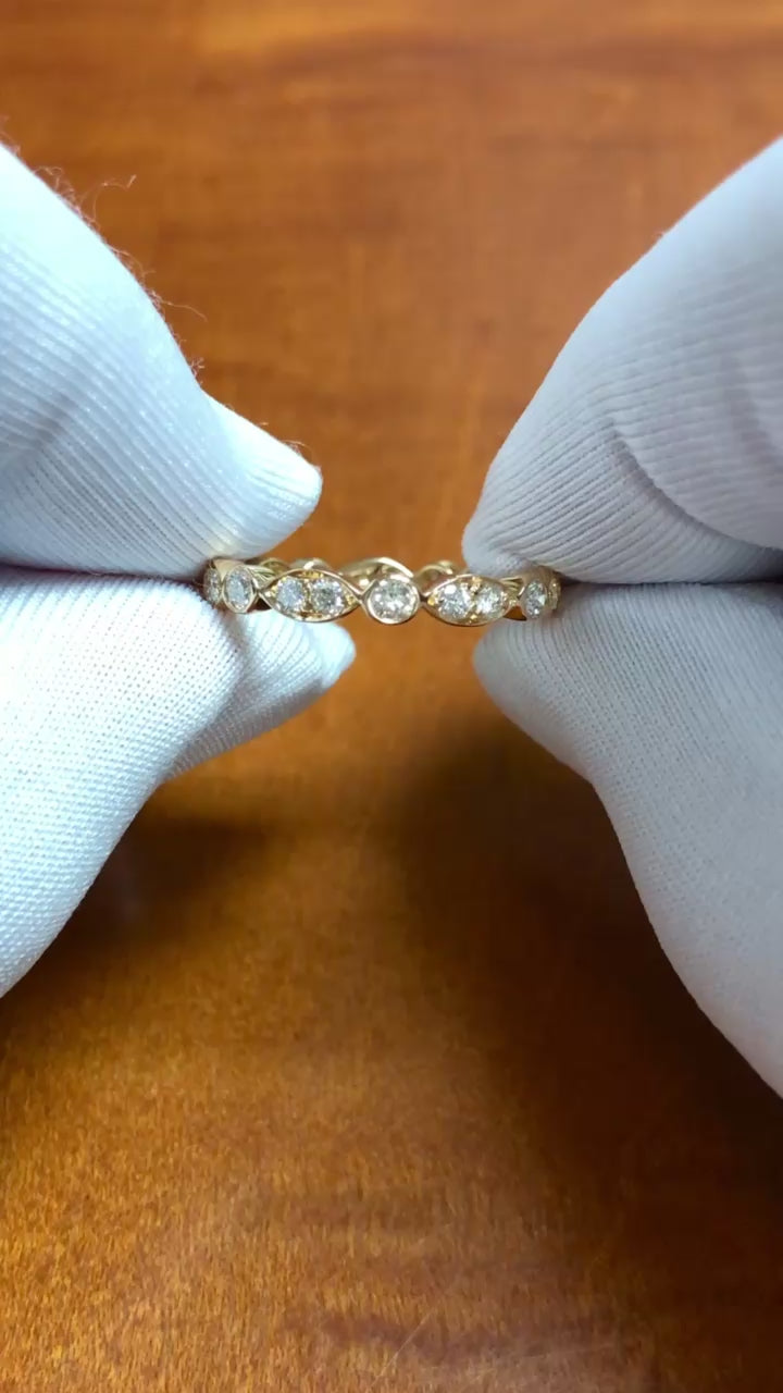 Tiffany & Co. 18K Rose Gold Full Circle Jazz Diamond Band Ring Size 5.5