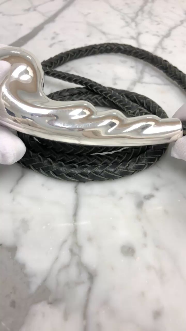 Tiffany & Co. Elsa Peretti for Halston Sterling Whip Belt Two Leather Straps