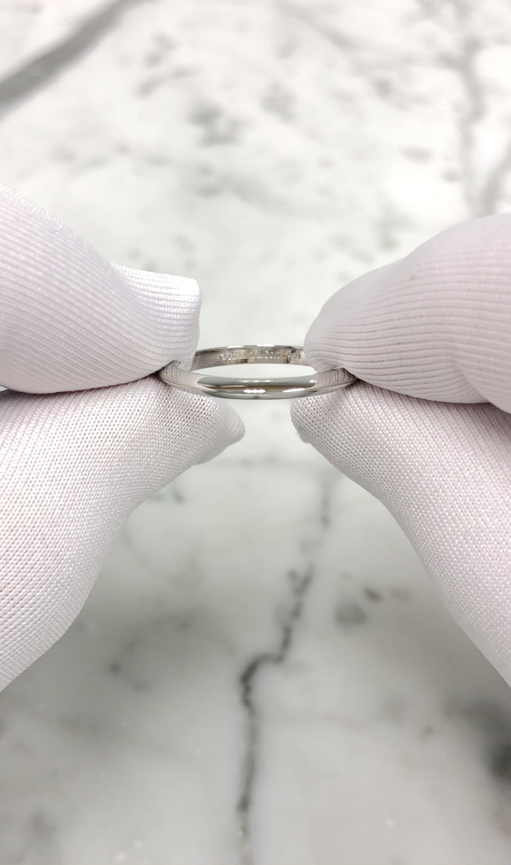 Vintage Tiffany & Co. Platinum Knife-Edge Wedding Band Ring 2 mm Size 7