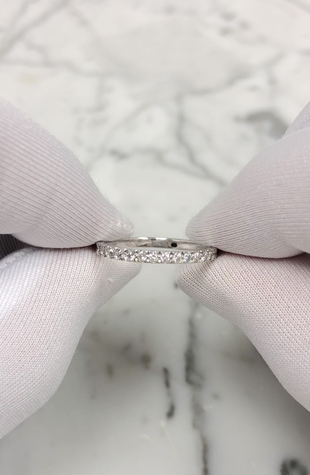 Tiffany & Co. Platinum Novo 2mm 0.18 cts Total Half-Circle Band Ring