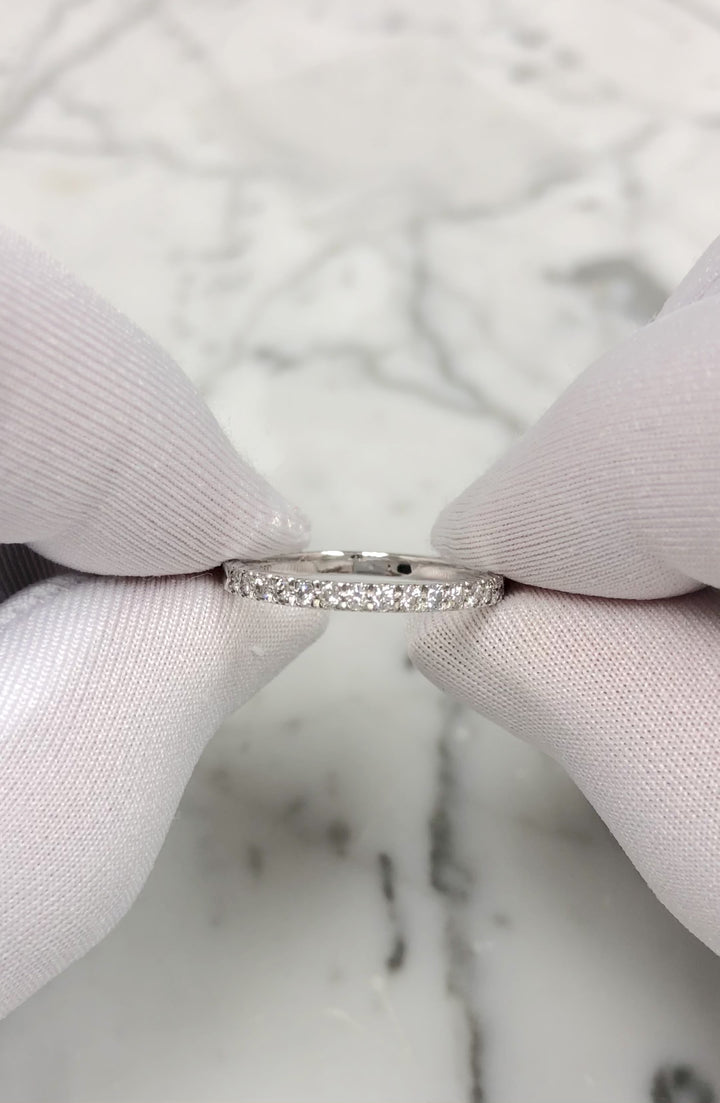 Tiffany & Co. Platinum Novo 2mm 0.18 cts Total Half-Circle Band Ring