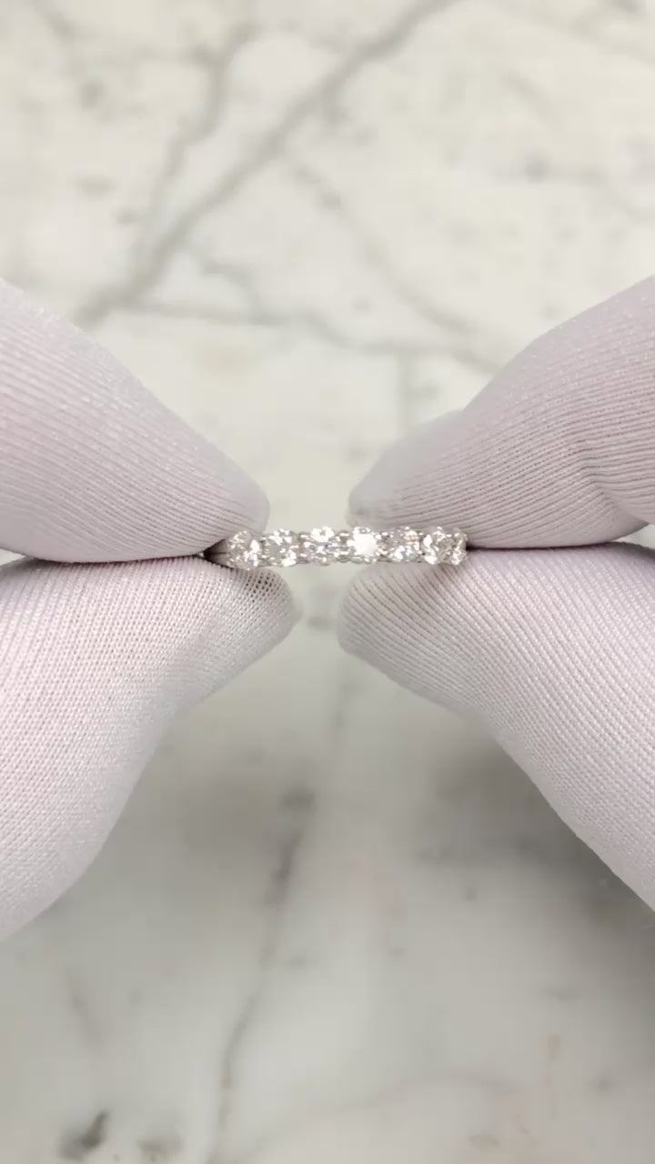 Tiffany & Co. Platinum 7 Stone Forever Half Circle Diamond Band Ring .57ct TW