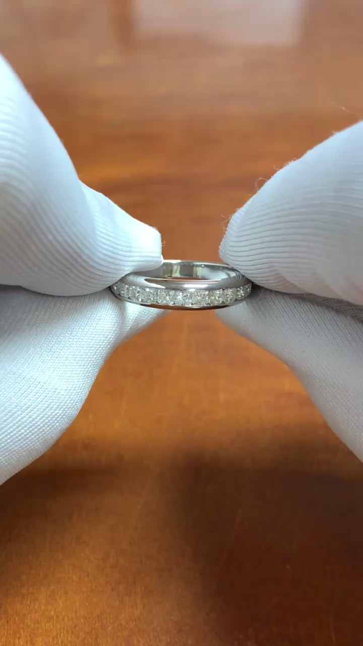 Tiffany & Co. Lucida Platinum Half Circle Channel-Set Diamond Band 4mm .55ct