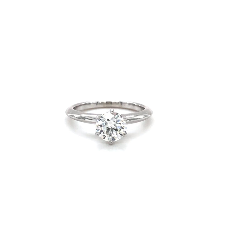 Tiffany & Co Platinum Solitaire GIA Round Diamond Engagement Ring .90 G VVS2