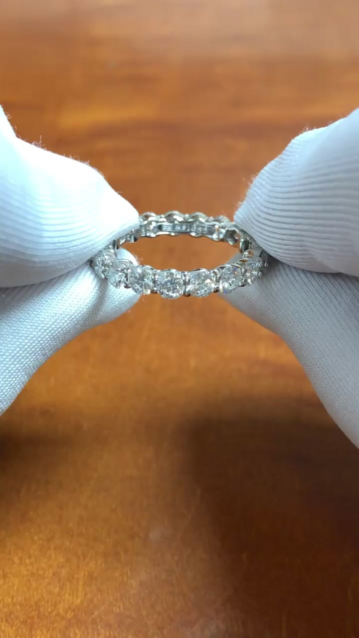 Vintage Harry Winston Platinum Full Eternity Diamond Band 2.98ct 3.5mm Size 8