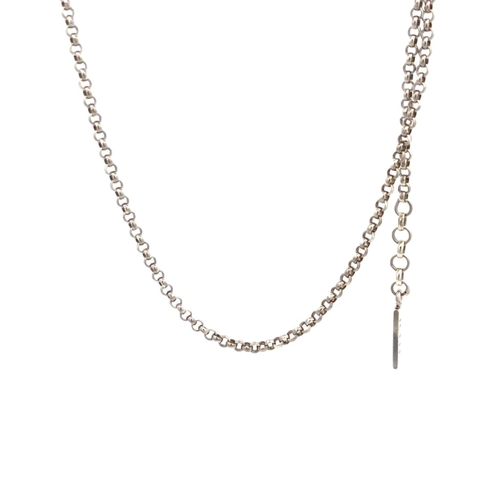 JETTE Sterling Silver 2.5mm round Link 36" Long Chain Necklace