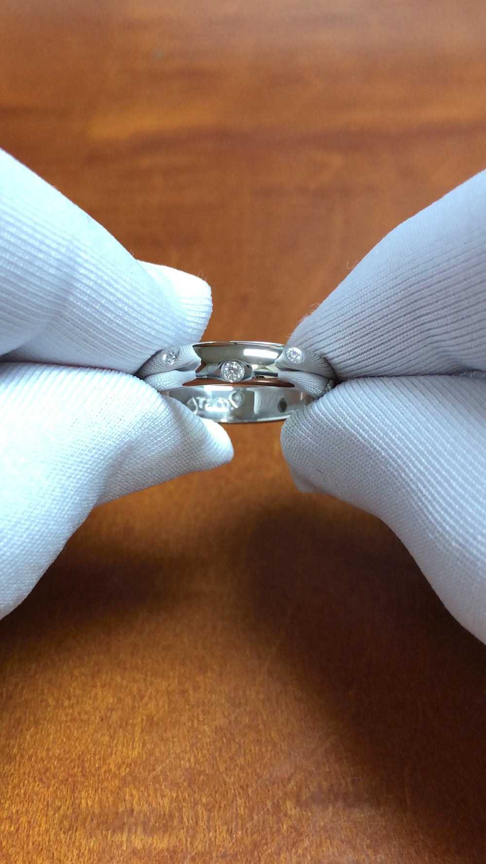 Tiffany & Co. Platinum Etoile Vintage Diamond Band Ring 4.3mm , Size 6