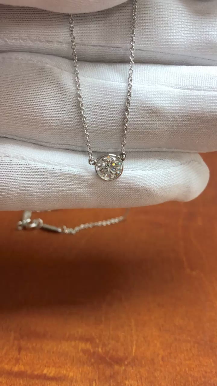 Tiffany & Co. Elsa Peretti Diamonds by the Yard 0.54ct Plat Solitaire Necklace
