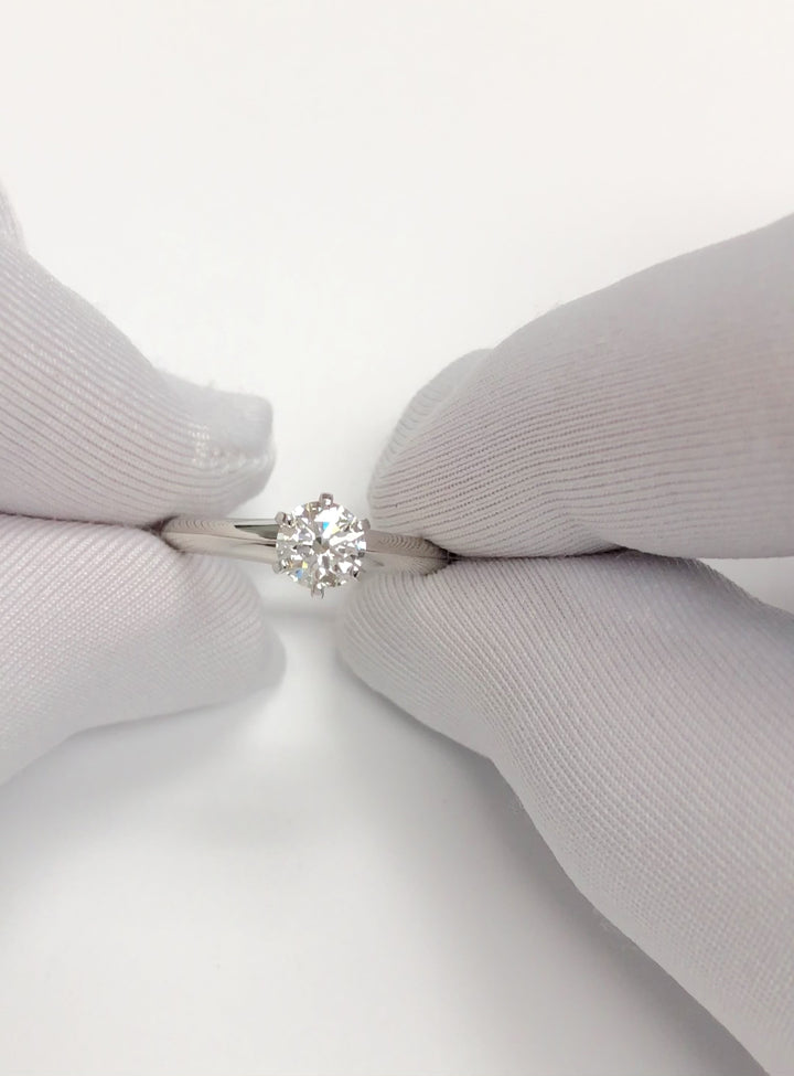 Tiffany & Co. Platinum Solitaire .59ct Round Diamond Engagement Ring G VVS1 GIA