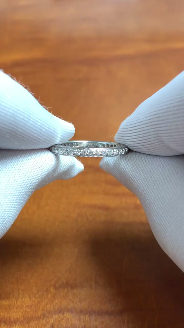 Tiffany & Co. Legacy Platinum Full Circle Diamond Band 2.3mm .45ct Size 5.25