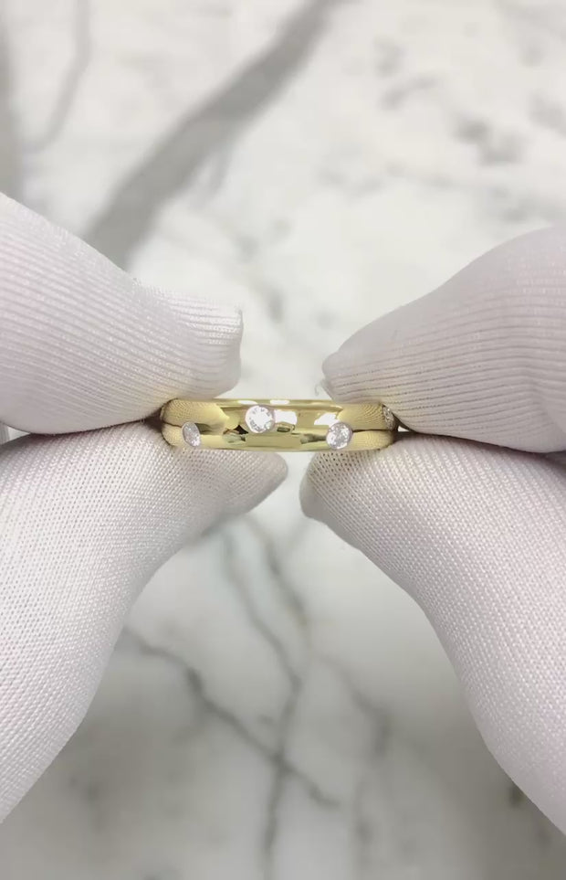 Arisaです。ティファニー　ソルト＆ペッパー Tiffany & Co. 18K Yellow Gold + Platinum Etoile Diamond Band Ring