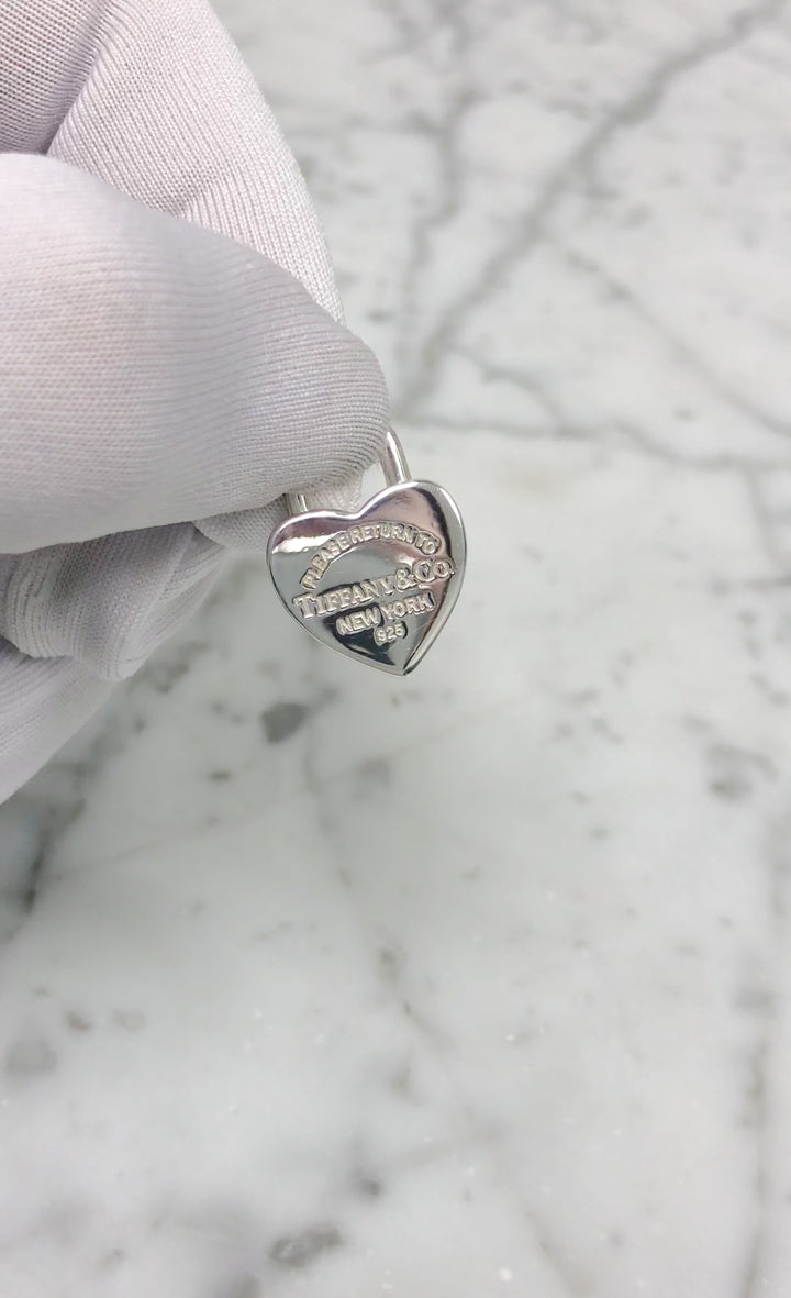 Tiffany & Co. Return to Tiffany Heart Lock Pendant Charm Sterling Silver