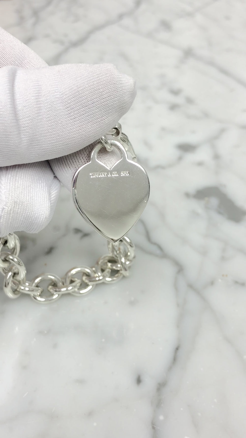 Tiffany & Co. Sterling Silver Heart Tag Toggle Link Bracelet 7.5"