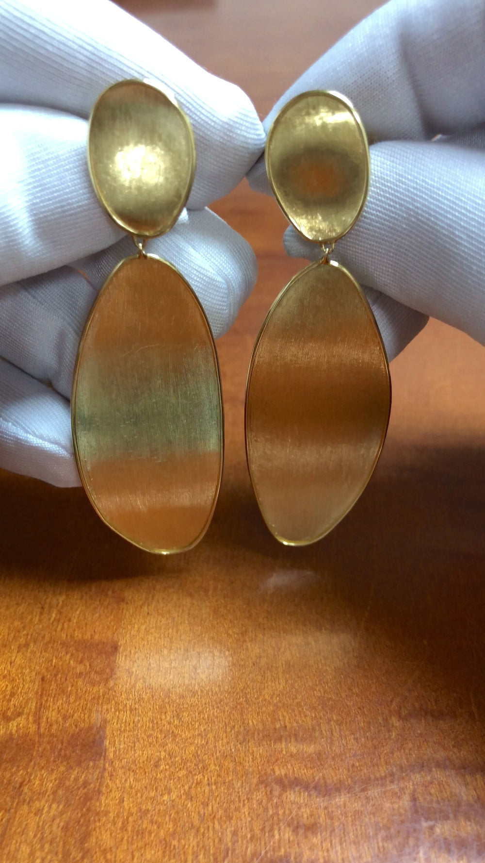 Marco Bicego 18K Yellow Gold Gold Lunaria Large Elongated Double Drop Earring