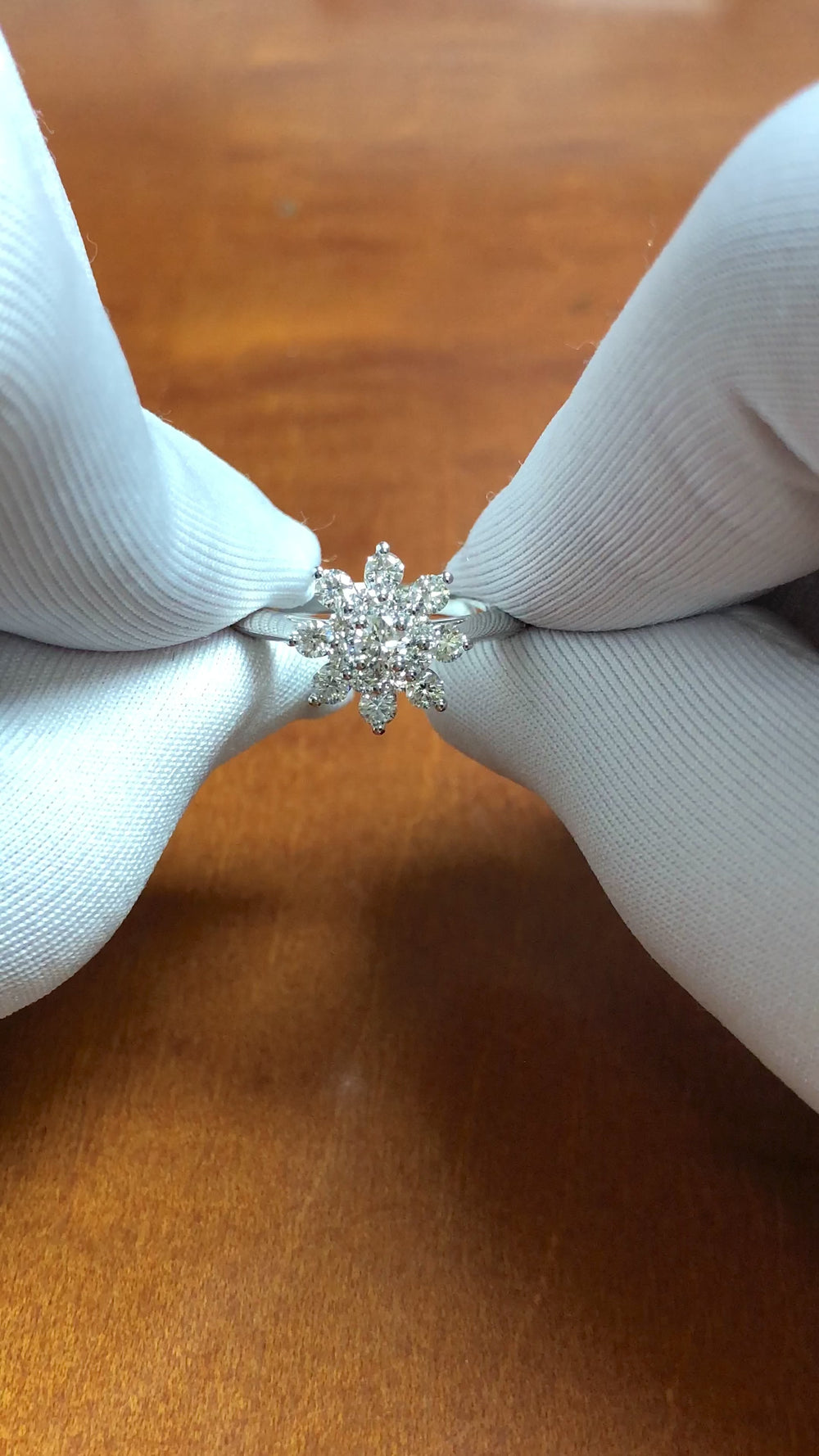 Tiffany & Co. Platinum Flower Diamond Ring 0.60 CTW