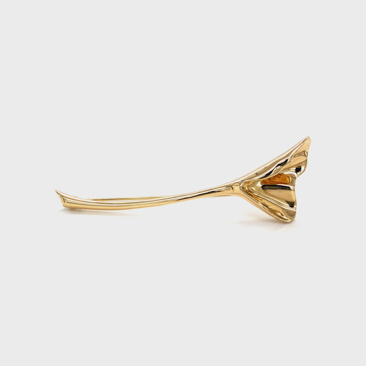 Vintage Tiffany & Co. 18K Yellow Gold Cala Lilly Flower Brooch