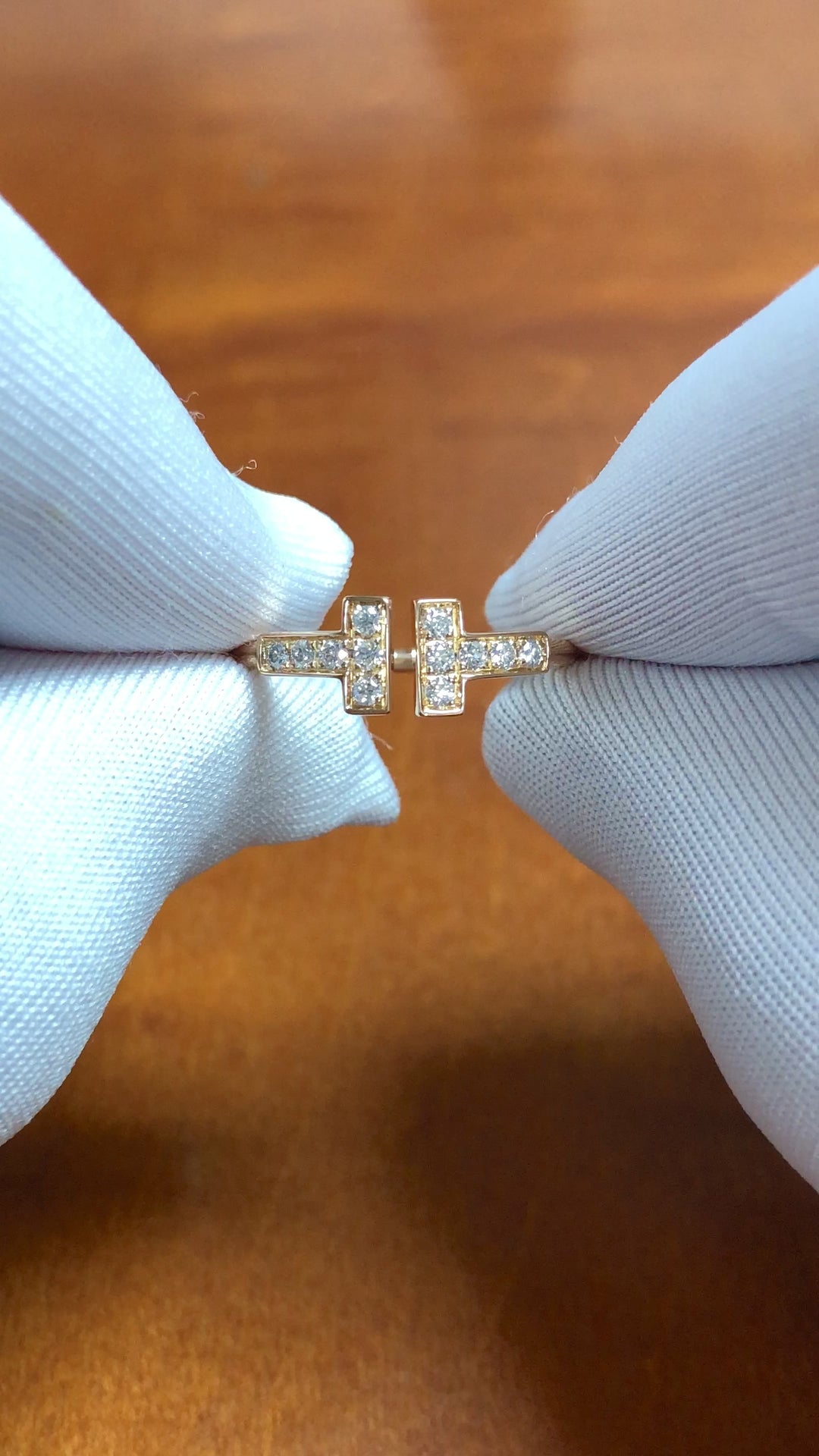 Tiffany & Co. 18k Rose Gold T Diamond Ring Size 5 w/ Receipt
