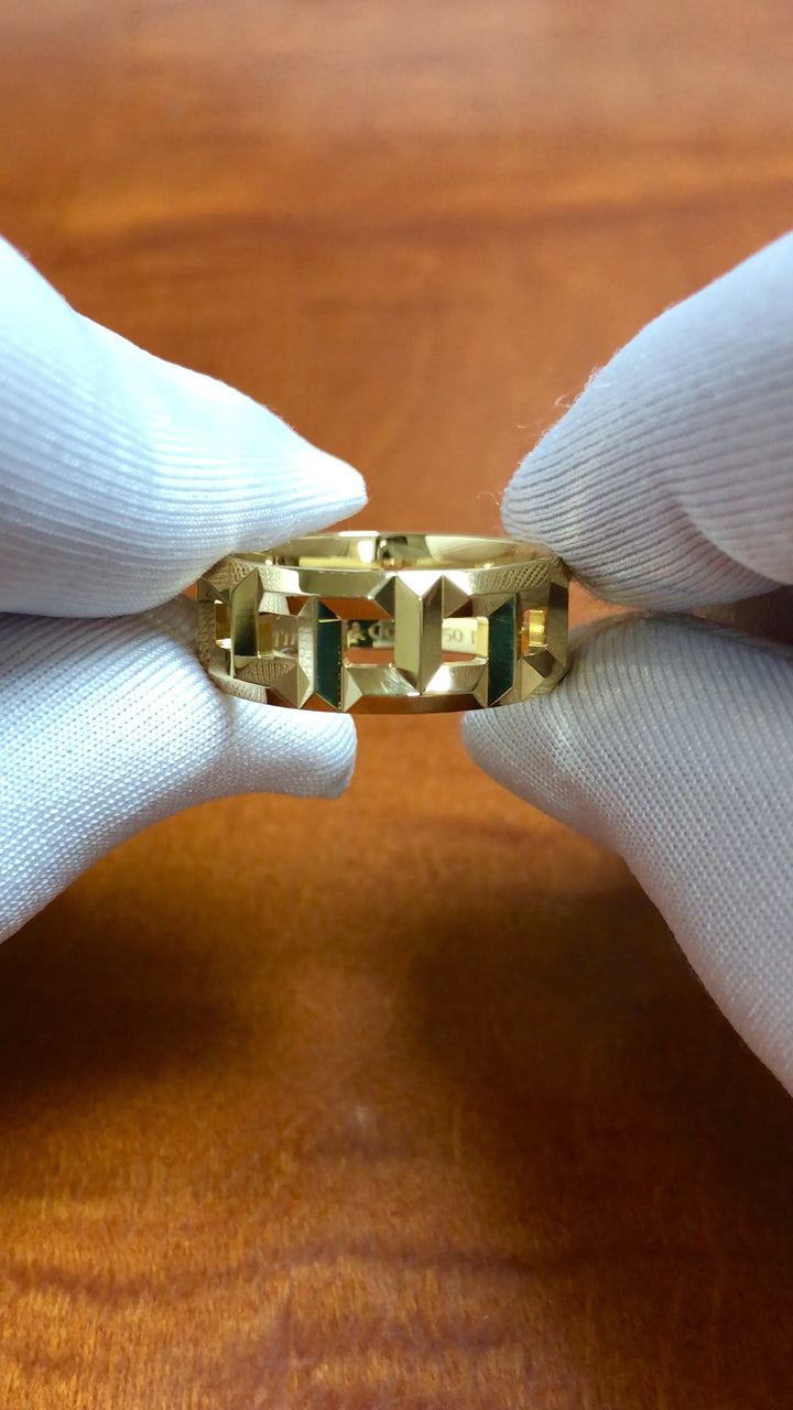 Tiffany & Co. T True 8mm Ring 18K Yellow Gold Band Size 9.25