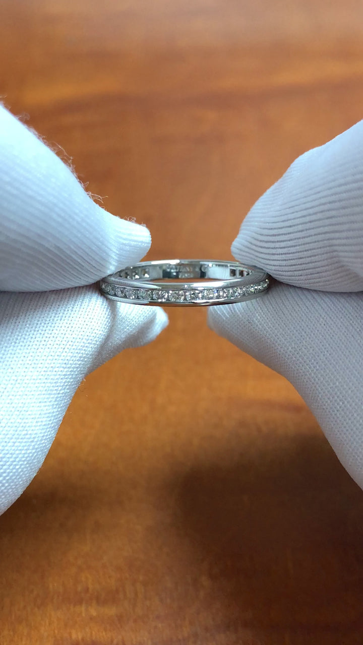 Tiffany & Co. Plat Full Circle 2.6mm Channel-Set Diamond Eternity Band Ring 5.25