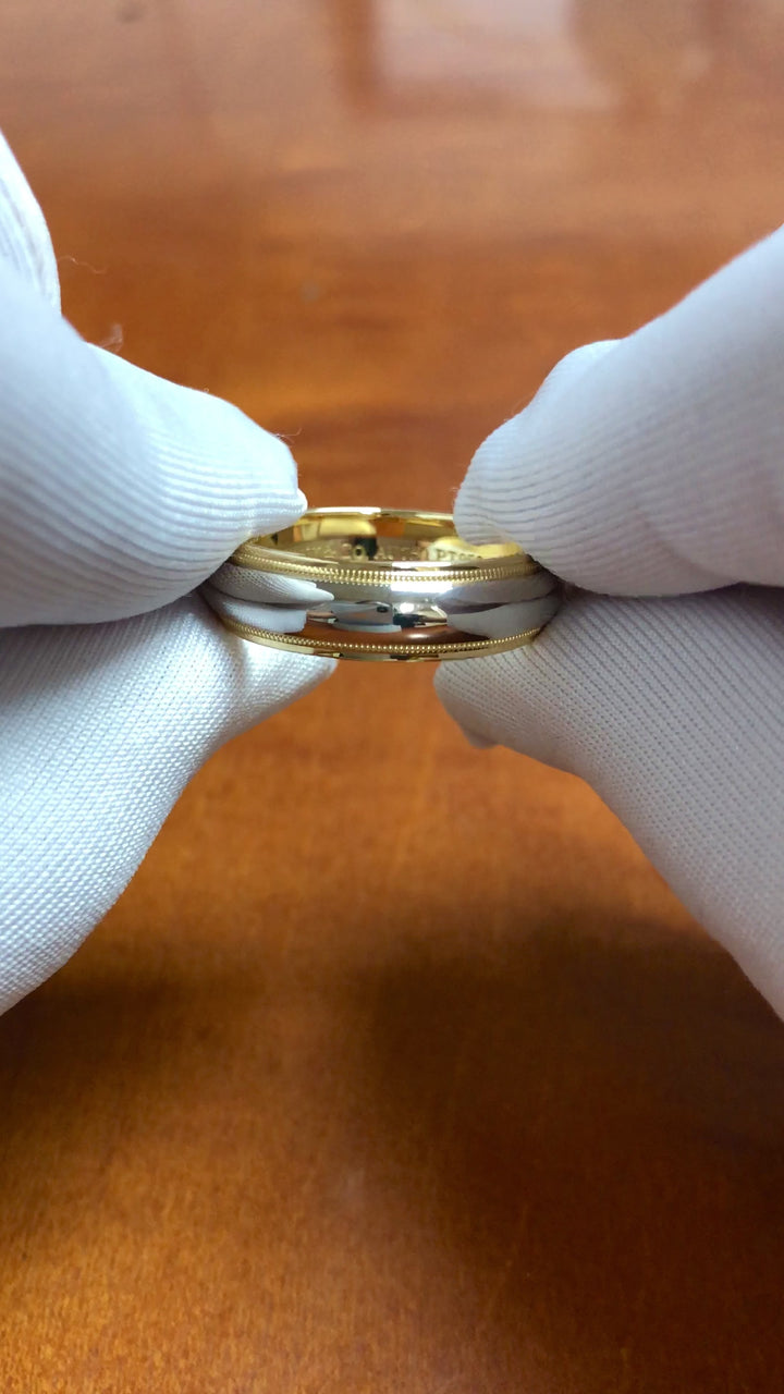 Tiffany & Co. Platinum 18K Together Double Millgrain 6mm Men's Band Ring Size 10